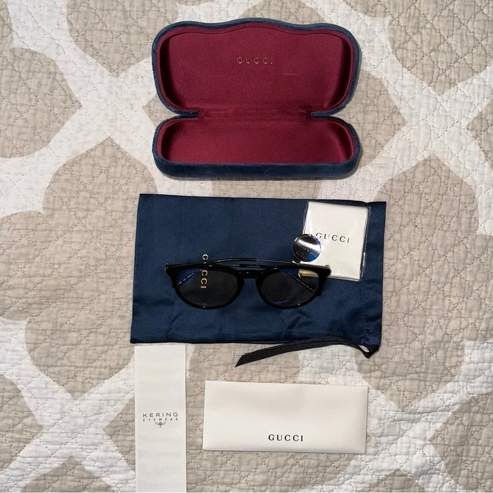 Price Firm - 100% Authentic GUCCI GG1048S Blue Light Oval Sunglasses
